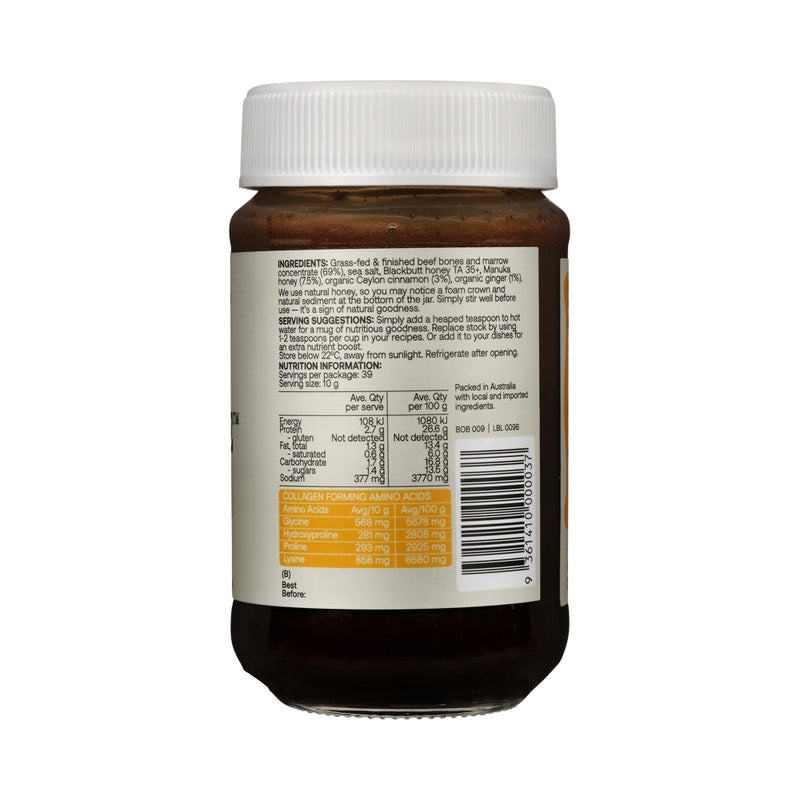 BEST OF THE BONE BONE BROTH BEEF CONCENTRATE MANUKA HONEY GINGER & CINNAMON 390G