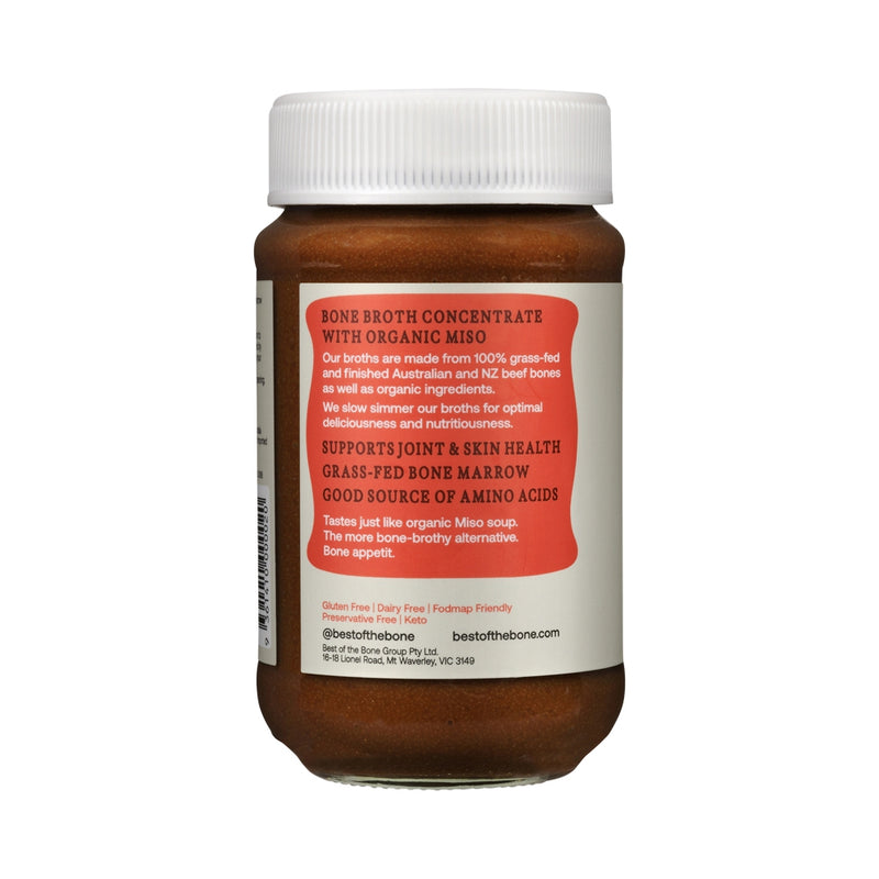 BEST OF THE BONE BONE BROTH BEEF CONCENTRATE ORGANIC MISO 390G