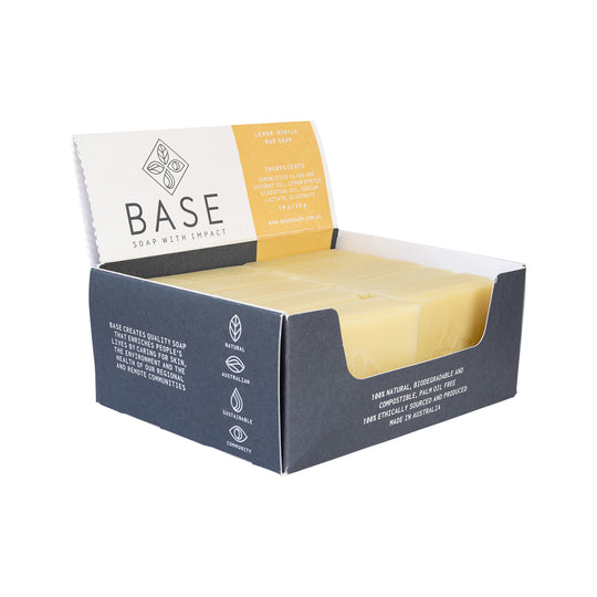 Base (Soap With Impact) Soap Bar Lemon Myrtle (Raw Bar) 120g x 10 Display