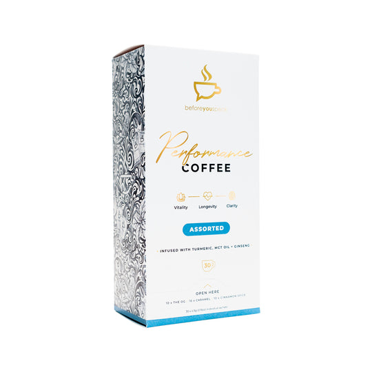 Before You Speak Performance Coffee Assorted 4.5g x 30 Pack (contains: 10 x OG Caramel & Cinnamon Spice)