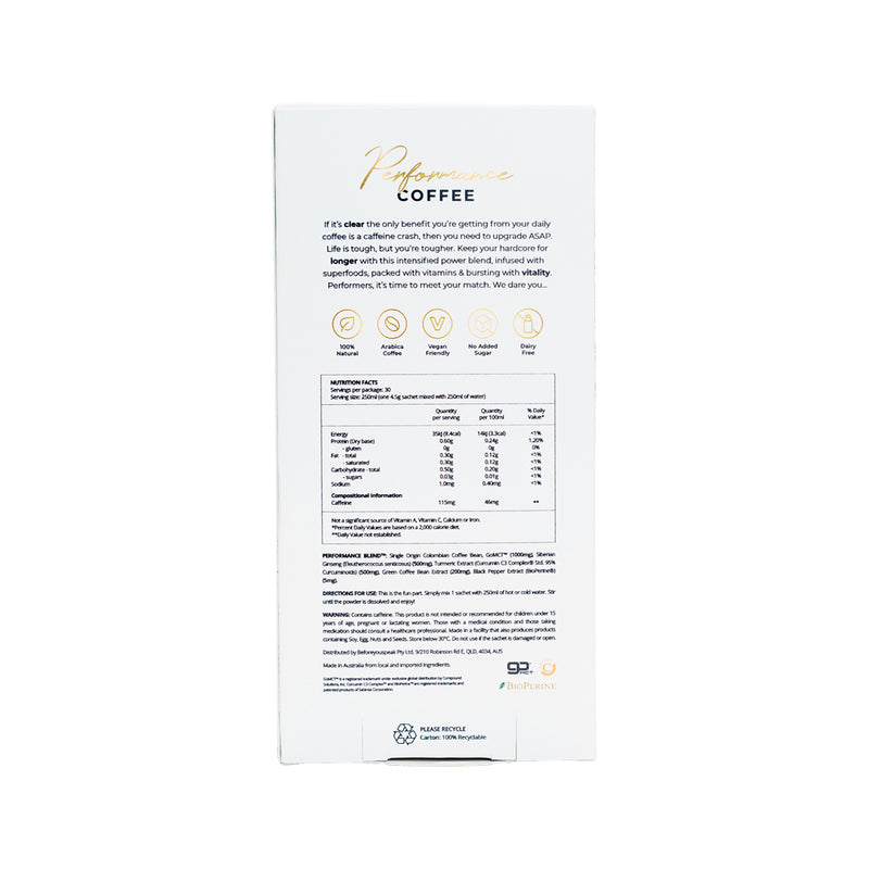 Before You Speak Performance Coffee Unsweetened 4.5g x 30 Pack