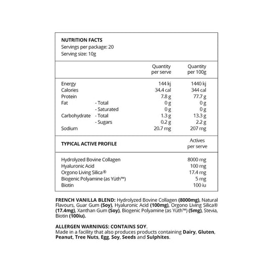 Before You Speak Collagen Complex French Vanilla 200g