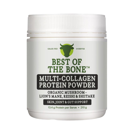 Best of the Bone Healing Multi-Collagen Protein Powder Adaptogen-Stress Blend (Organic Healing Mushrooms: Lions Mane Reishi Shiitake)