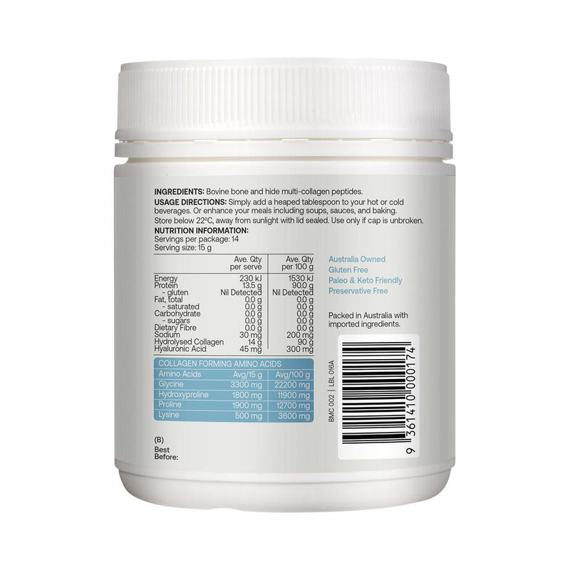 Best of the Bone Healing Multi-Collagen Protein Powder Hydrolysed Collagen Peptides Unflavoured 210g