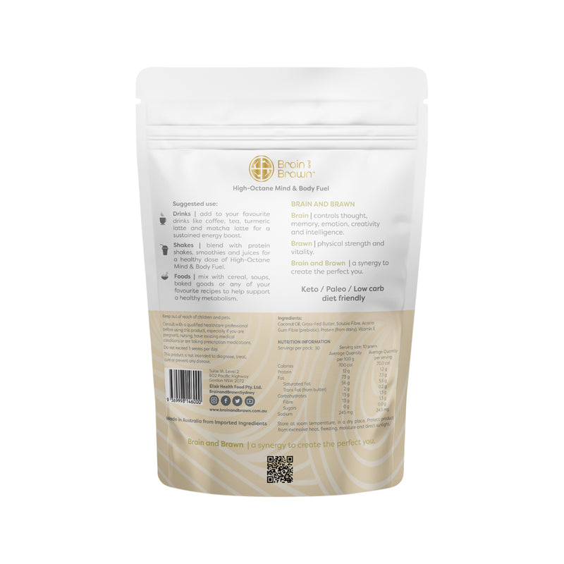 Brain and Brawn Keto Creamer (with Grass-Fed Butter) Unflavoured 300g