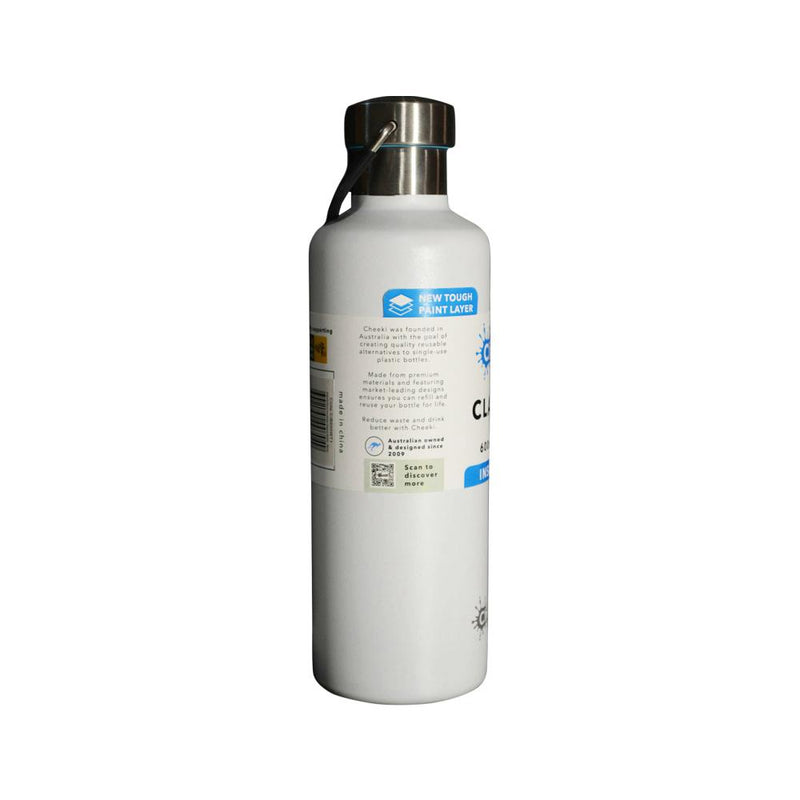 CHEEKI INSULATED BOTTLE CLASSIC WHITE 600ML