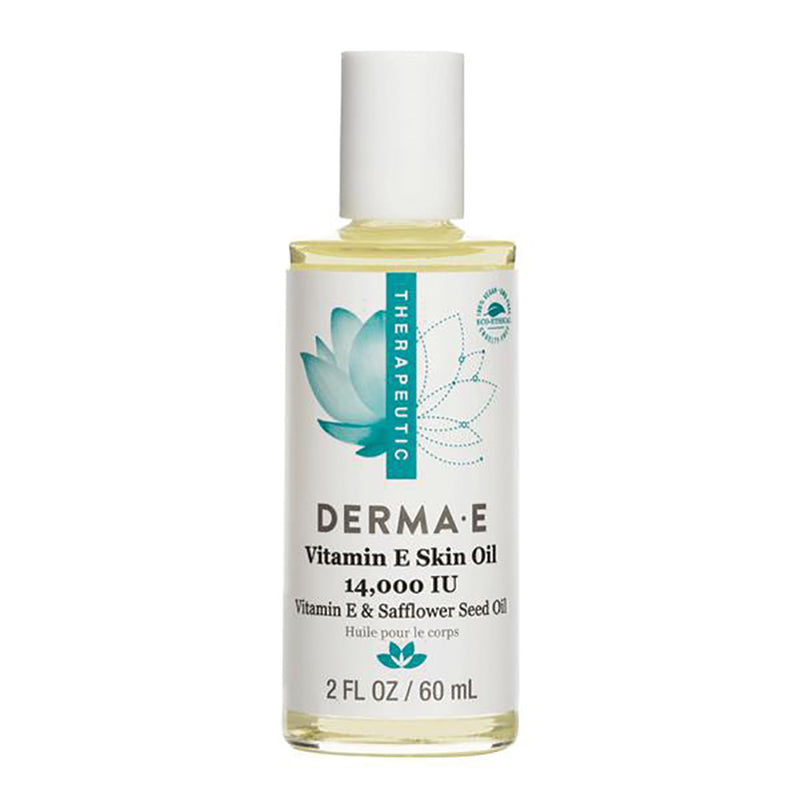 DermaE Therapeutic Vitamin E Skin Oil (14000IU) with Vitamin E & Safflower Seed Oil 60ml