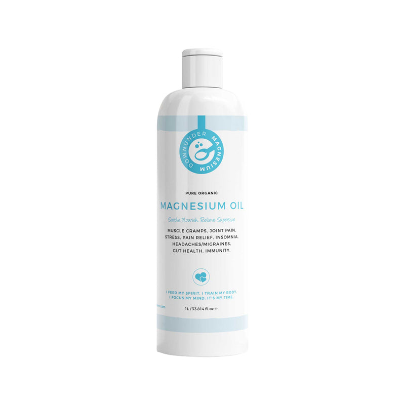 DOWNUNDER MAGNESIUM PURE ORGANIC MAGNESIUM OIL 1L WITH 2X60ML REFILL BOTTLES