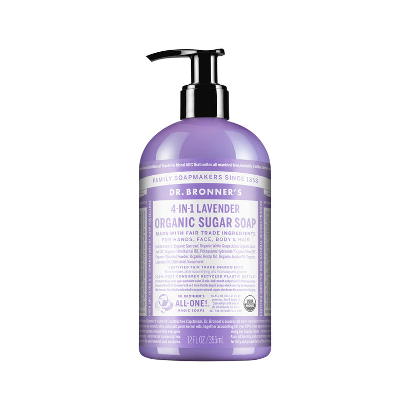 Dr. Bronners Organic Sugar Soap 4-in-1 Lavender (Pump) 355ml