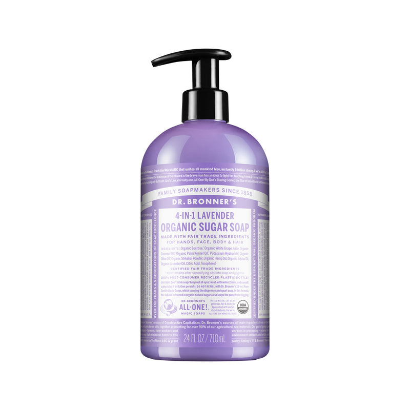 Dr. Bronners Organic Sugar Soap 4-in-1 Lavender (Pump) 710ml