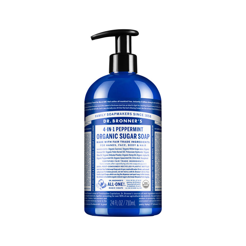 Dr. Bronners Organic Sugar Soap 4-in-1 Peppermint (Pump) 710ml