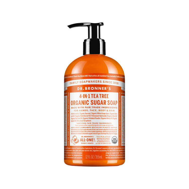 Dr. Bronners Organic Sugar Soap 4-in-1 Tea Tree (Pump) 355ml
