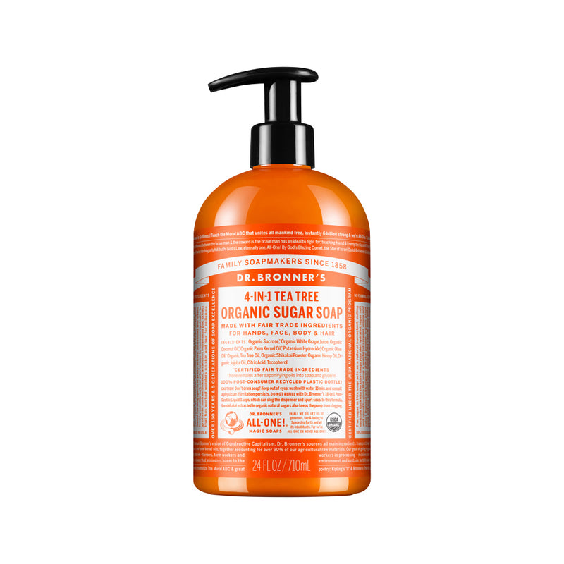 Dr. Bronners Organic Sugar Soap 4-in-1 Tea Tree (Pump) 710ml