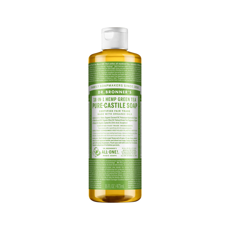DR. BRONNERS PURE-CASTILE MAGIC SOAP LIQUID (18-IN-1) GREEN TEA 473ML