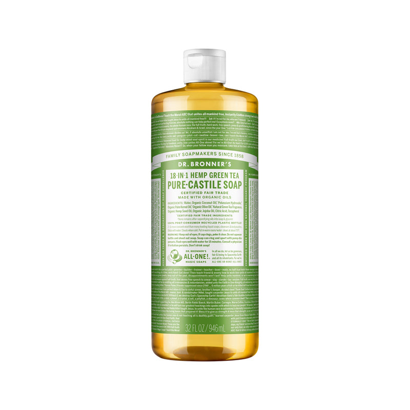 DR. BRONNERS PURE-CASTILE MAGIC SOAP LIQUID (18-IN-1) GREEN TEA 946ML