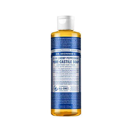 DR. BRONNERS PURE-CASTILE MAGIC SOAP LIQUID (18-IN-1) PEPPERMINT 237ML