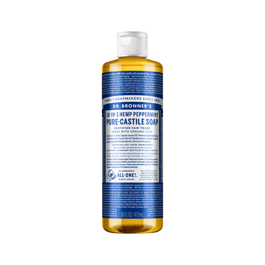 DR. BRONNERS PURE-CASTILE MAGIC SOAP LIQUID (18-IN-1) PEPPERMINT 473ML