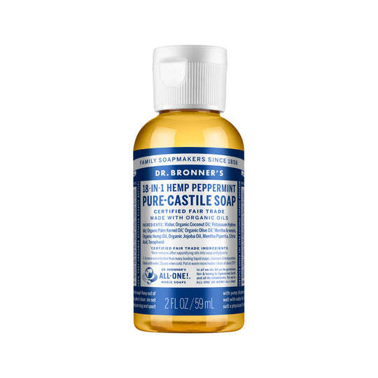 DR. BRONNERS PURE-CASTILE MAGIC SOAP LIQUID (18-IN-1) PEPPERMINT 59ML