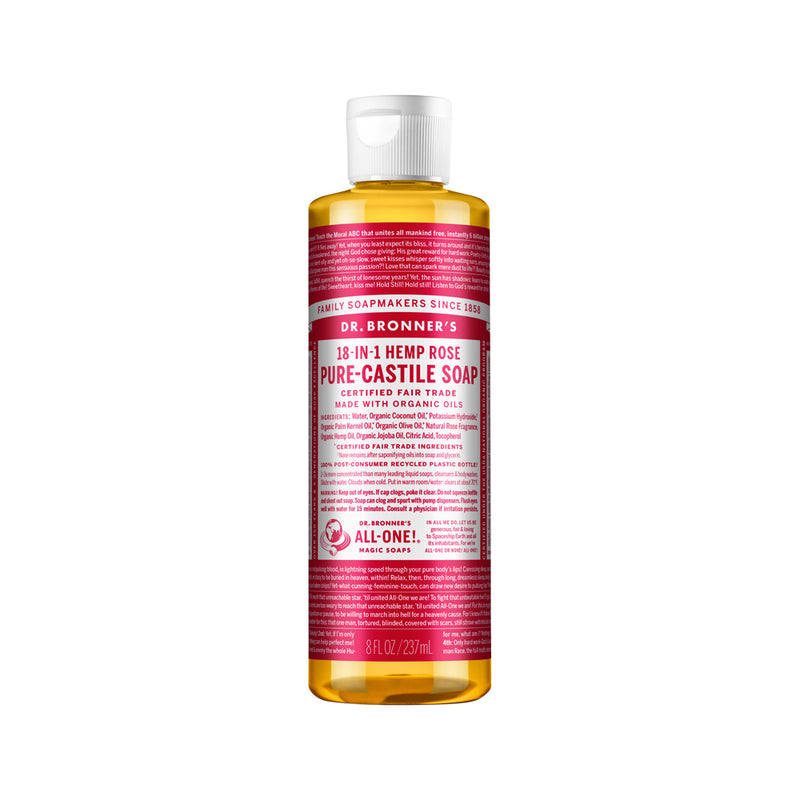 DR. BRONNERS PURE-CASTILE MAGIC SOAP LIQUID (18-IN-1) ROSE 237ML