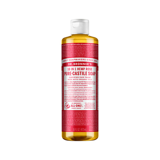 DR. BRONNERS PURE-CASTILE MAGIC SOAP LIQUID (18-IN-1) ROSE 473ML