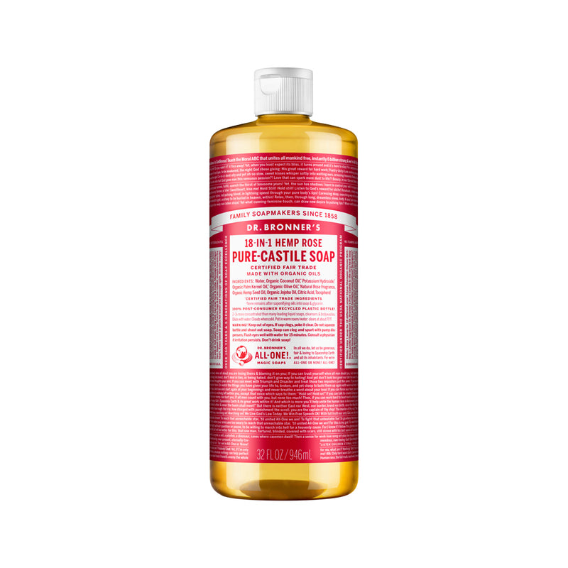 DR. BRONNERS PURE-CASTILE MAGIC SOAP LIQUID (18-IN-1) ROSE 946ML