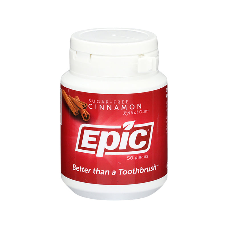 Epic Xylitol (Sugar-Free) Gum Cinnamon 50 Piece Tub