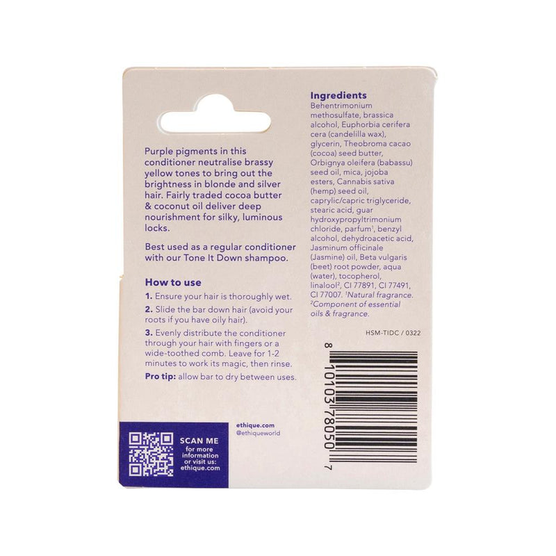 Ethique Bar Conditioner Brightening Purple Tone It Down (For Blonde and Silver Hair) 15g  SELL THROUGH