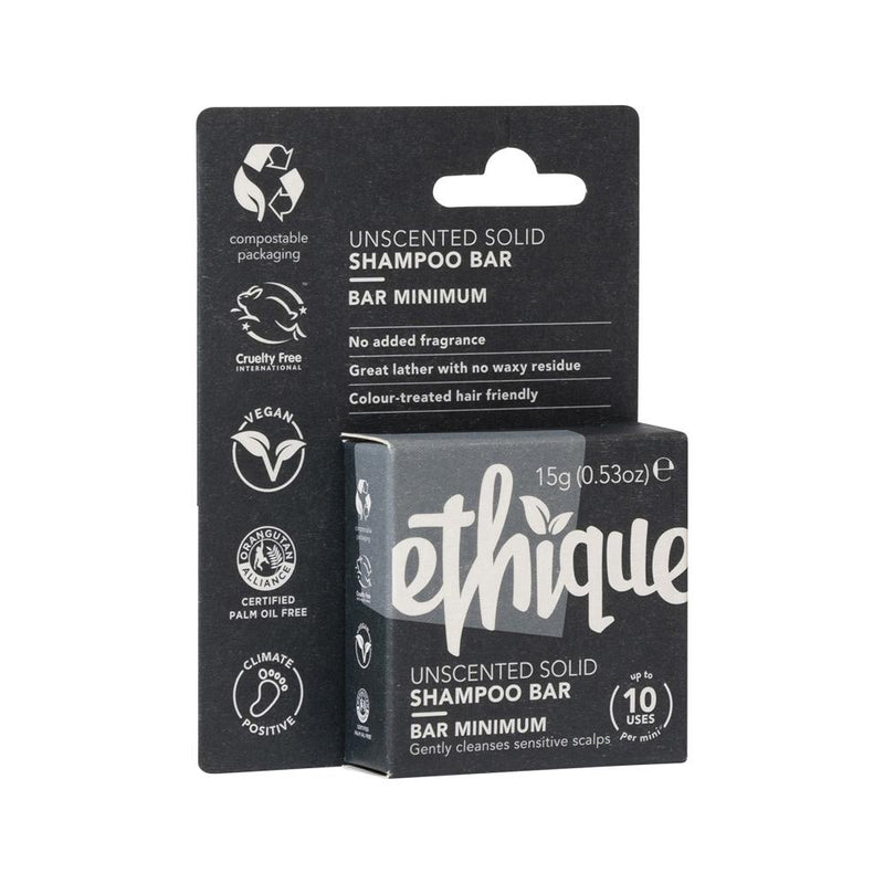 Ethique Bar Shampoo Solid Bar Minimum (Gently Cleanses Sensitive Scalps) Unscented 15g  SELL THROUGH