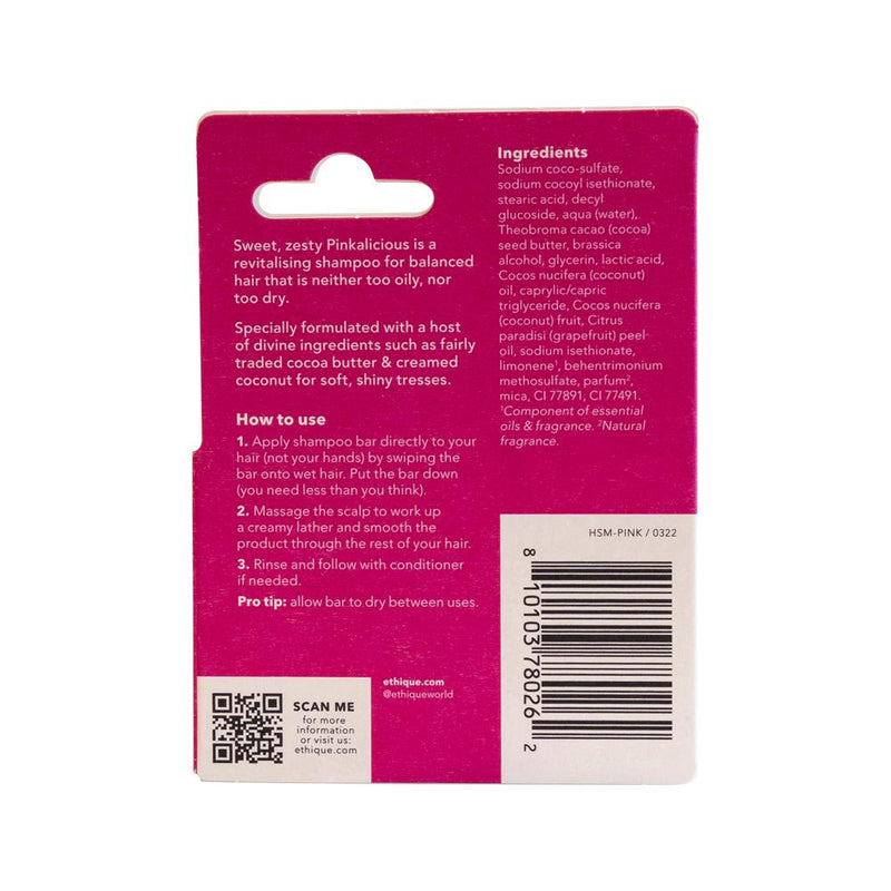 Ethique Bar Shampoo Uplifting Solid Pinkalicious (Revives Balanced Hair) 15g  SELL THROUGH