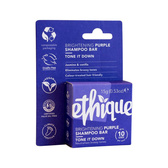 Ethique Bar Shampoo Brightening Purple Tone It Down (Neutralises Brassy Tones) 15g  SELL THROUGH