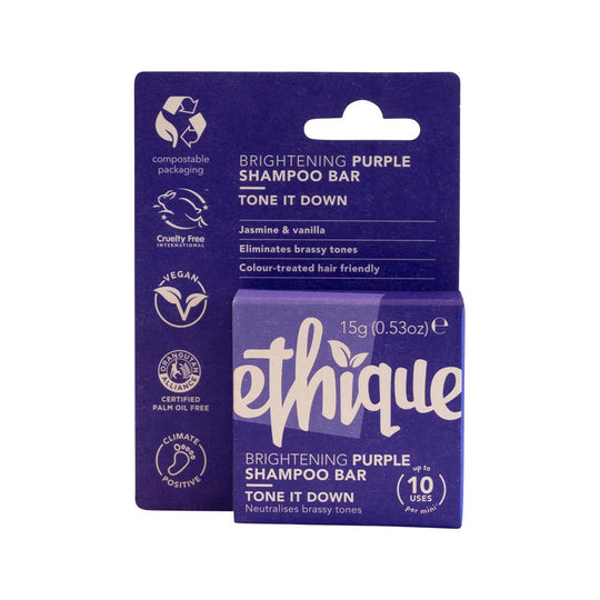 Ethique Bar Shampoo Brightening Purple Tone It Down (Neutralises Brassy Tones) 15g  SELL THROUGH