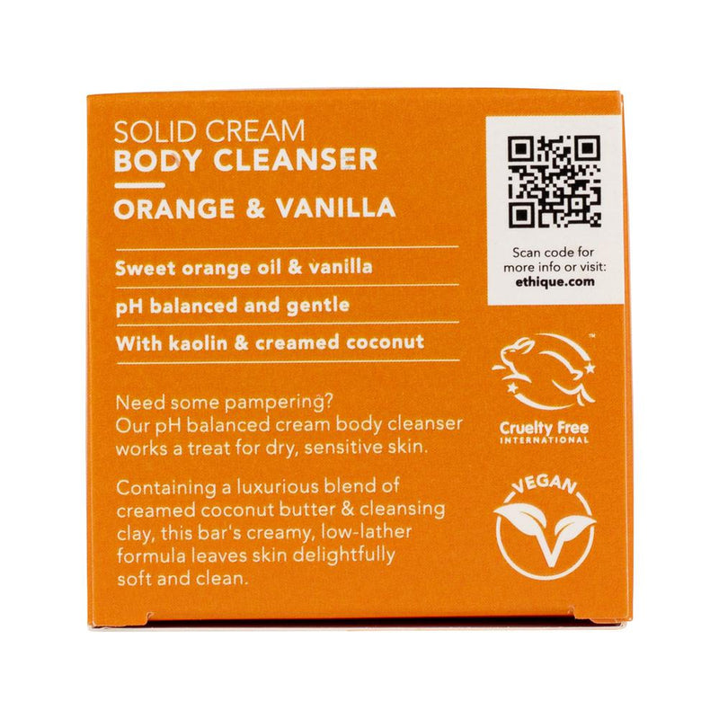 Ethique Body Cleanser Solid Cream Orange and Vanilla (For All Skin Types) 105g  SELL THROUGH