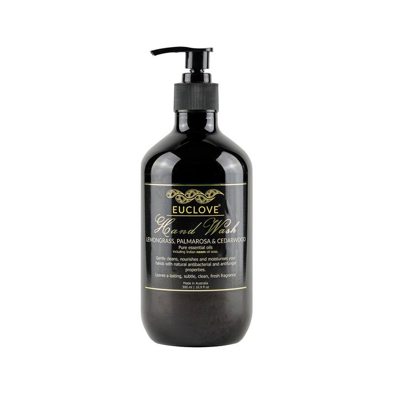 Euclove Hand Wash Lemongrass Palmarosa & Cedarwood Pump 500ml