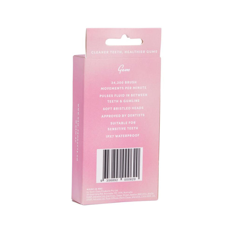 Gem Electric Toothbrush Replacement Heads Coconut x 2 Pack