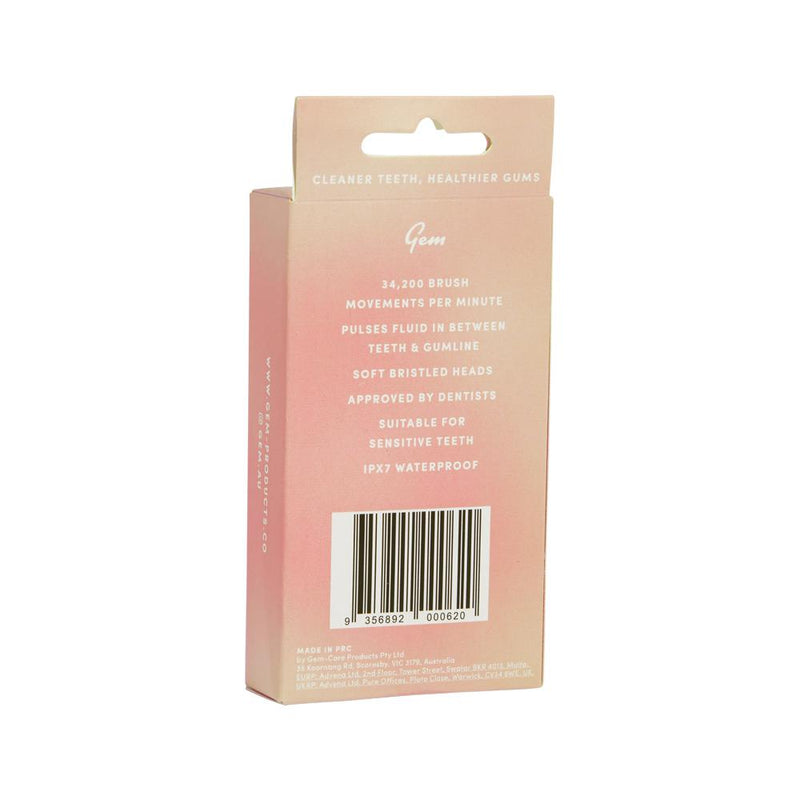 Gem Electric Toothbrush Replacement Heads Watermelon x 2 Pack