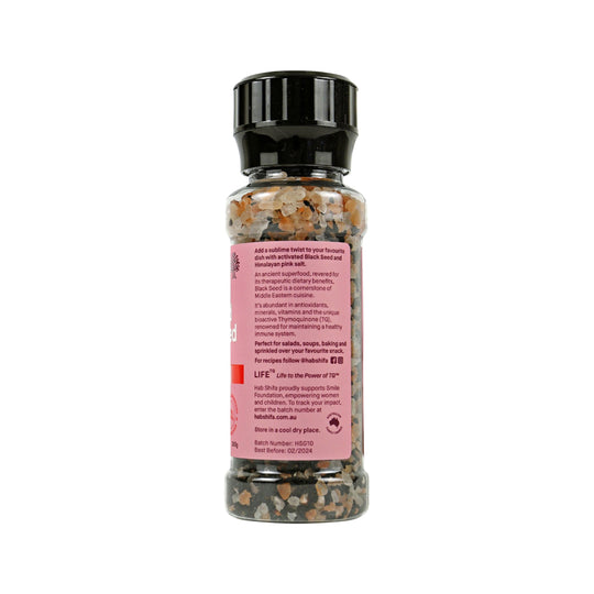 Hab Shifa Organic Activated Black Seed with Himalayan Salt Grinder 200g
