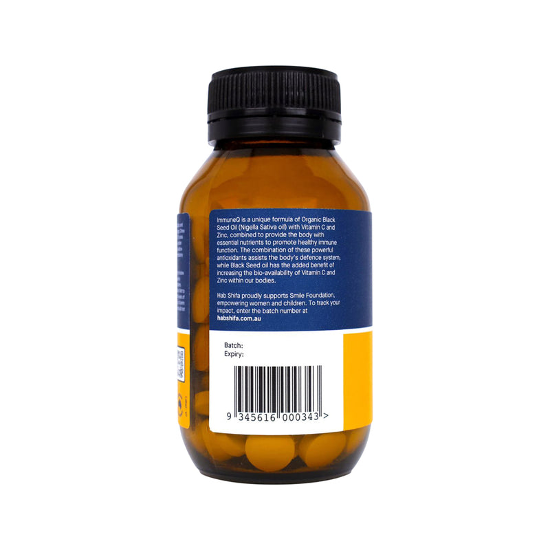 Hab Shifa ImmuneQ Organic Black Seed with Vitamin C & Zinc Chewable Orange 120t