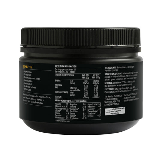 The Healthy Chef Pure Grass Fed Collagen (100% Bovine Collagen) Unflavoured 240g