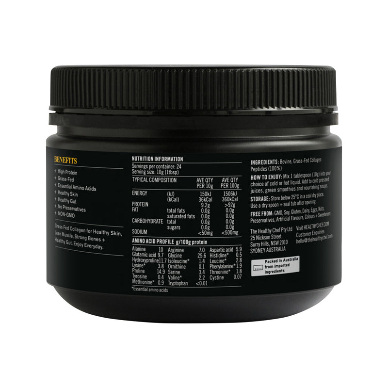 The Healthy Chef Pure Grass Fed Collagen (100% Bovine Collagen) Unflavoured 240g