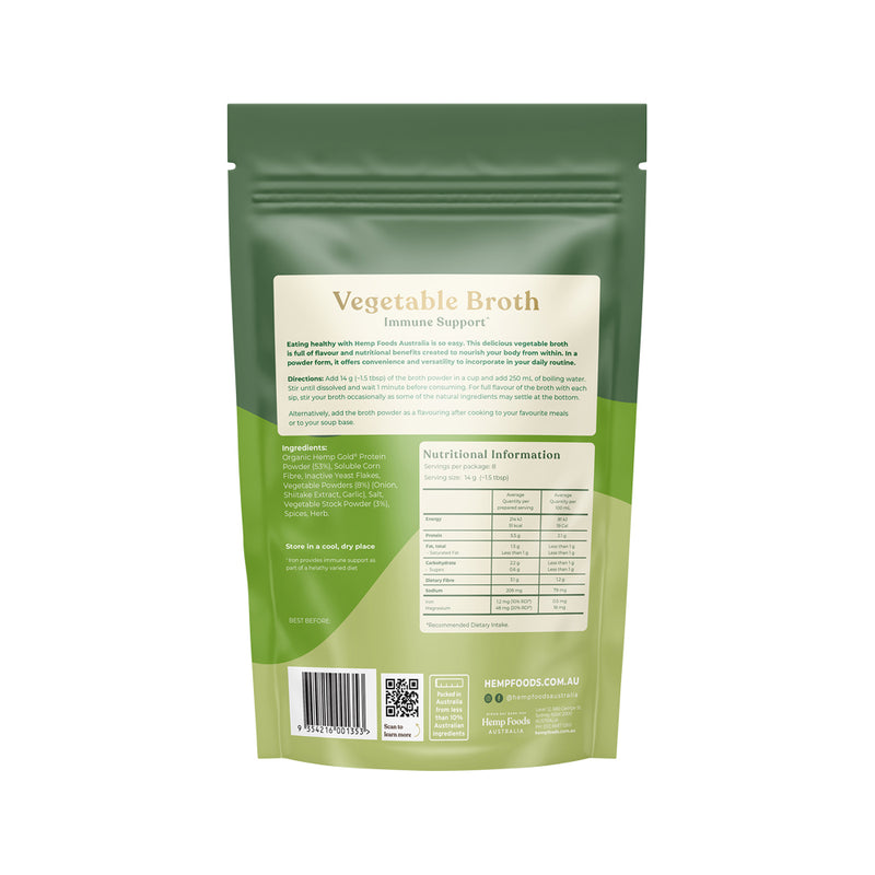 Hemp Foods Australia Broth Vegetable Immunity Support 112g