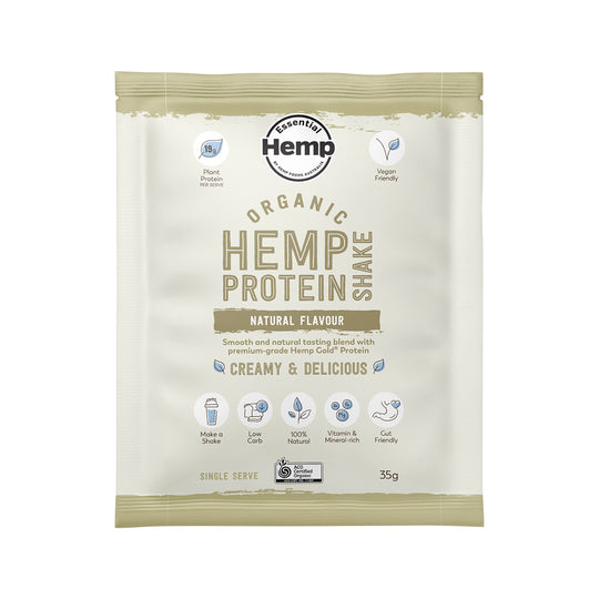 Hemp Foods Australia Organic Hemp Protein Shake Natural Sachet 35g x 7 Display