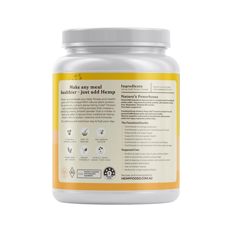 Hemp Foods Australia Organic Hemp Gold Protein 1.5kg