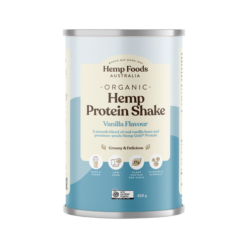 Hemp Foods Australia Organic Hemp Protein Shake Vanilla Bean 420g