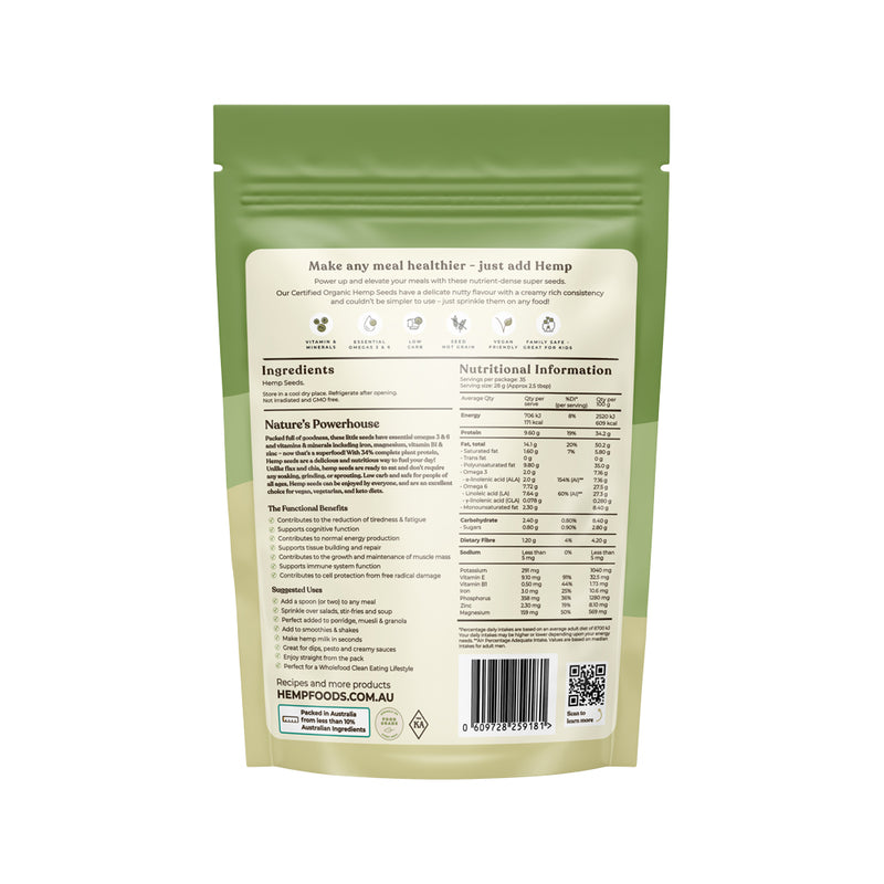 Hemp Foods Australia Organic Hemp Seeds (Hulled) 1kg