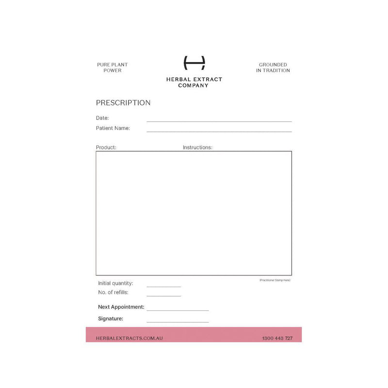 Herbal Extract Company Prescription Pad  SELL THROUGH