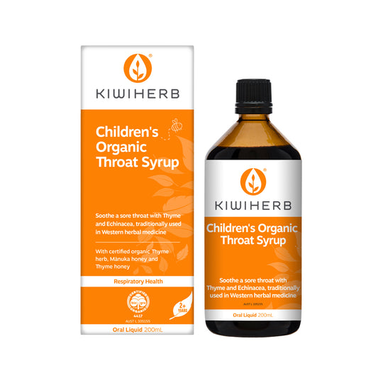 Kiwiherb Childrens Organic Throat Syrup 200ml