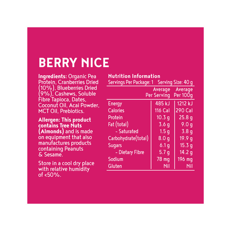 Kuranda Wholefoods Protein Ball Berry Nice 40g x 12 Display