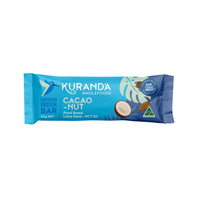 Kuranda Wholefoods Gluten Free Protein Bars Cacao Nut 50g x 16 Display