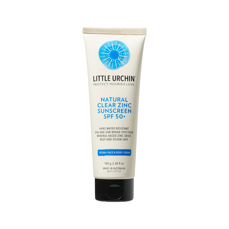 Little Urchin Natural Sunscreen Clear Zinc SPF 50+ 100g