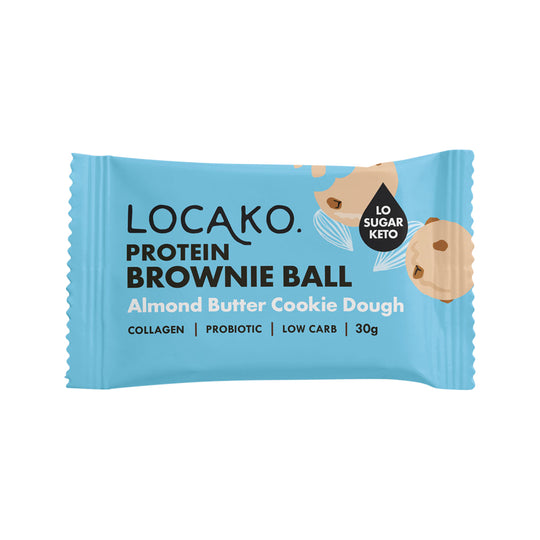 Locako Protein Brownie Ball Almond Butter Cookie Dough 30g x 10 Display